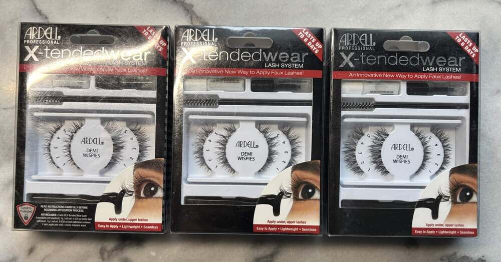Ardell X-tended Wear Lash System Demi Wispies Lot of 3